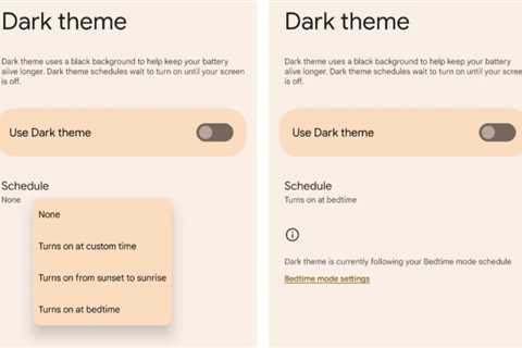 Google tests feature that automatically enables Dark theme at bedtime for Android 13