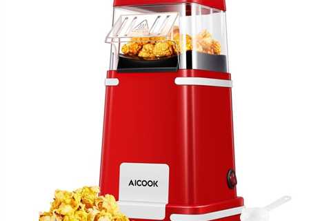 AICOOK Electrical Nostalgia Sizzling Air Popcorn Popper, 1200W, Retro Family, Low-Calorie &..