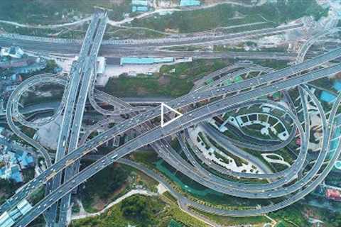 Aerial photography China Guizhou’s best overpass, Guiyang Qianchun overpass