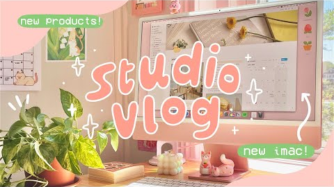 STUDIO VLOG ✿ unboxing M1 iMac, NEW PRODUCTS, my birthday, and other life things!
