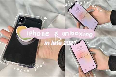 iphone x unboxing in late 2021🌸 + accessories! black