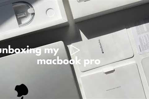 aesthetic macbook pro unboxing | 2021 m1 chip & 14 inch