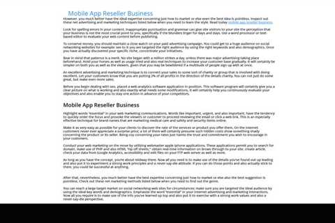 Mobile App Reseller Business