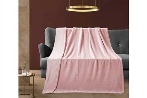 Traditional Textured Fleece Throw Blush for $60