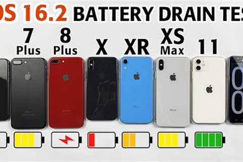 iOS 16.2 BATTERY LIFE DRAIN TEST - iPhone 8 vs 7 Plus vs 8 Plus vs X vs XR vs XS Max vs 11 #Battery