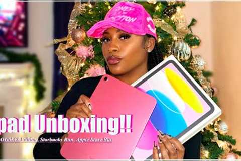 Vlogmas Week 2: Pink ipad Unboxing! || iPad 10 PINK Unboxing