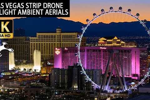 Las Vegas Strip Drone Twilight Aerials 2022 Ambient Video - DJI Inspire 2 6k Resolution