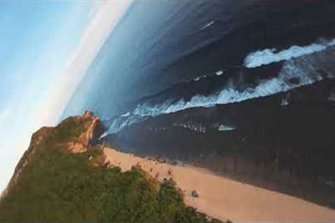 FPV Drone Flight over the Stunning Pecatu Cliffs in Bukit, Bali