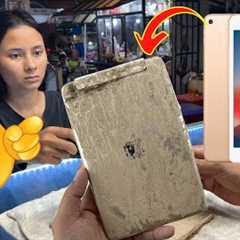 Restore Broken iPad mini 3 Buried in the Mud || Restoration Destroyed Apple iPad Cracked
