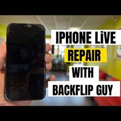 Fixing iPhone on live with back flip Guy 😂