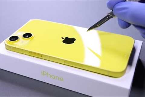 iPhone 14 Plus Yellow Unboxing and Camera Test! -  ASMR