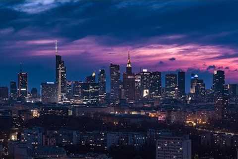 Warsaw Blue Hour (HDR) | DJI Drone | Apple ProRes | Lens 45 mm | Photographic Drone Diary | (4K)