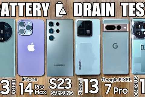 Xiaomi 13 Ultra vs iPhone 14 Pro Max / Samsung S23 Ultra / OnePlus 11 / Pixel 7 - BATTERY DRAIN TEST