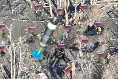 Horrible Footage!! Drones FPV Ukrainian obliterate 580 Russian Soldier hiding in trench Bakhmut