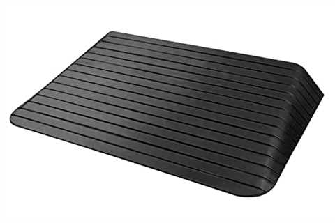 Solid rubber threshold ramp for mobility devices