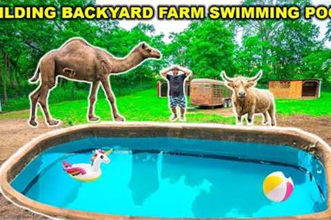 Building My BACKYARD FARM Animals a INGROUND Swimming Pool!!!