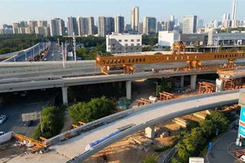 Aerial Photography of Large Scale Prefabrication andAssemblyTechnology BridgesforNewCityInterchanges