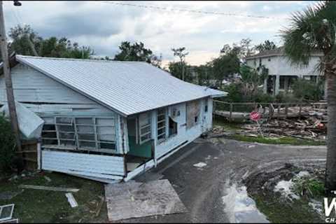 Horseshoe Beach, FL Aftermath from Hurricane Idalia from drone with before and after drone video