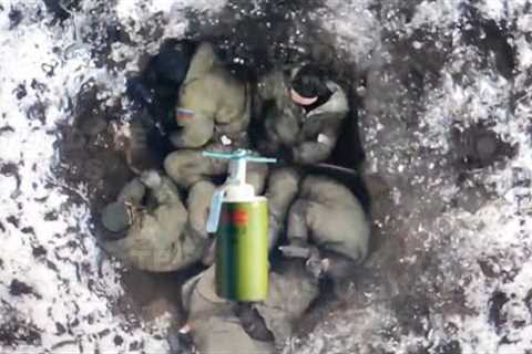 Terrifying Moment Ukrainian commercial drones brutally Storm Russian Troops