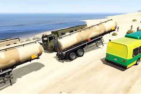 Israelian Military Tanks Convoy Completely Destroyed By Iranian Fighter Jets & Helicopter - GTA ..