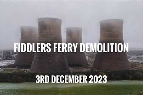 Fiddlers Ferry tower demolition 3rd Dec 2023 - aerial view