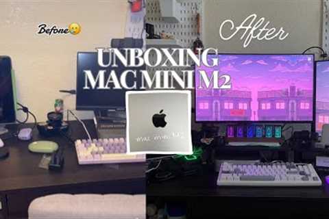 Unboxing + Setting Up Mac Mini M2, desk makeover, testing out game play