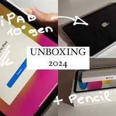 unboxing 🧸 iPad 10th Generation (2022) Silver 64GB + Apple Pencil✏️ (aesthetic)