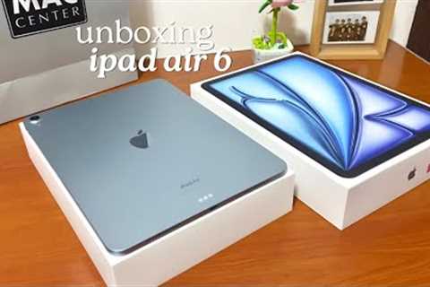 Unboxing iPad Air M2 2024 11” (blue) 🩵 | accessories + customization