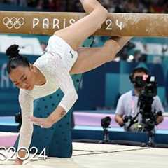 Suni Lee fights through adversity on beam routine at Paris Olympics | NBC Sports