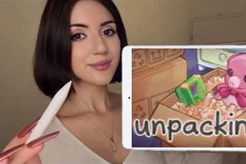 ASMR Lets Play Unpacking on my iPad  again! ~ relaxing whispering and tapping