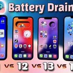 IOS 18 iPhone 11 vs 12 vs 13 vs 14 Battery Drain Life Test | PUBG | TikTok | YouTube 2024