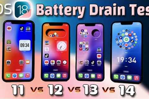 IOS 18 iPhone 11 vs 12 vs 13 vs 14 Battery Drain Life Test | PUBG | TikTok | YouTube 2024