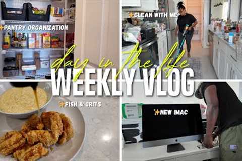 Organizing My Pantry on a Budget ✨ iMac Unboxing + Business Upgrades & Fish & Grits
