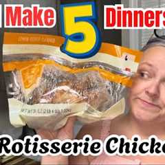 5 Dinners With 1 Rotisserie Chicken‼️Stretching Meat To Save BIG