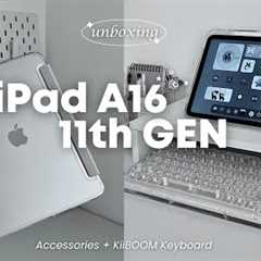 iPad 11th gen unboxing 2025 (A16) silver ★ accessories, apple pencil USB-C, aesthetic customization
