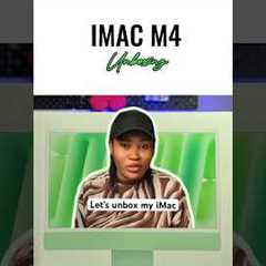 The iMac is so fineee 💚🥰 #imacm4 #greenimac #unboxing #nigeriangamergirl