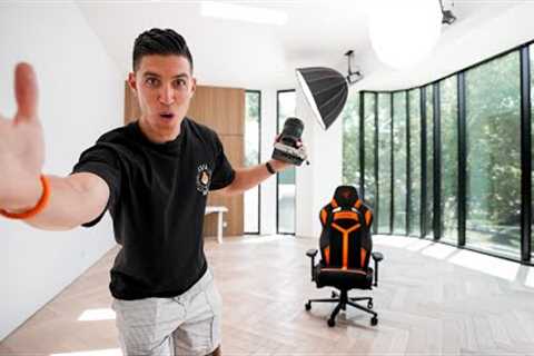 My NEW Studio - Empty Tour + Upgrades, Lights, Desk + More!